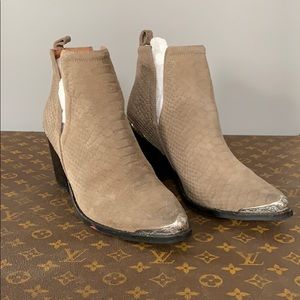 Jeffrey Campbell Cromwell Suede Booties Taupe
